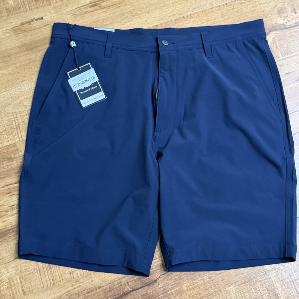 New FootJoy Shorts Men's 36 Navy Foot Joy Golf Performance Polyester 9" Inseam